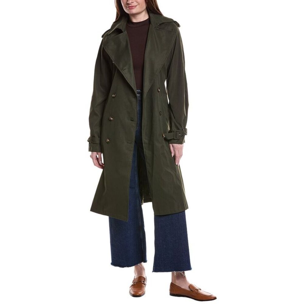 Anna Kay Womens Melbino Trench Coat, Green